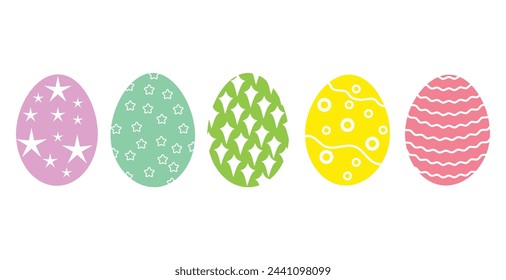 Colorful flat design easter eggs set, collection isolated on white background. eps10