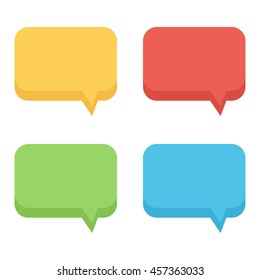 Colorful flat design empty speech bubbles set, collection isolated on white background.