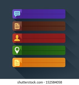 colorful flat design icons for smart phone web applications  interface