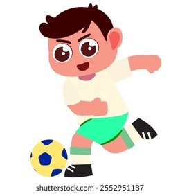 A colorful flat design of kids practicing soccer, full of energy and teamwork. Perfect for children’s books, sports themes, educational materials, and more. Fun, vibrant, and versatile