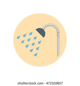 Colorful Flat Design Showerhead icon. Vector illustration