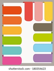 Colorful flat design UI bookmarks set. Vector collection.