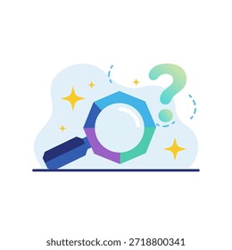 Ilustração de vetor de design plano colorido representando falha de pesquisa resultado desconhecido ou conceito de descoberta estado vazio ui