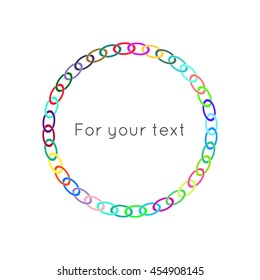 Colorful flat designed chain icon. Text template