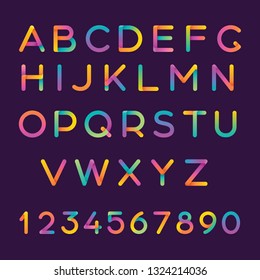 Colorful flat font