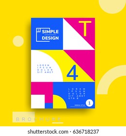 Colorful flat geometric covers design. Vector poster template. Modernism futuristic composition with simple shapes