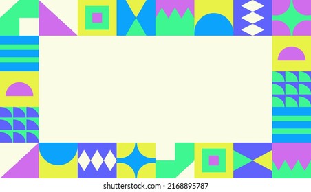 Diseño vectorial de fondo de patrones geométricos planos y coloridos