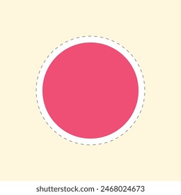 Colorful Flat Geometric Shapes Sticker Vector Illustration