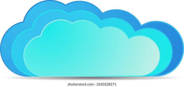 Colorful flat gradient clouds shape design. Multicolor cloud set design. Cloud for background, wallpaper.