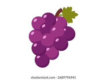 Ícone de cacho de uvas chatas coloridas com forma suave e estilo mínimo, perfeito para vinho, frutas e design de alimentos saudáveis.