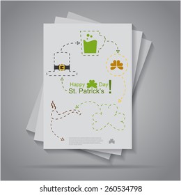 Colorful flat Happy St. Patrick's Day flyer / brochure design,eps10 Vector.