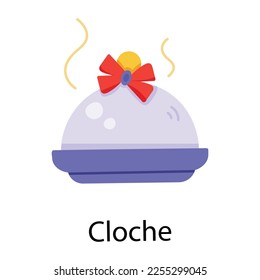 Un colorido icono plano del cloche 