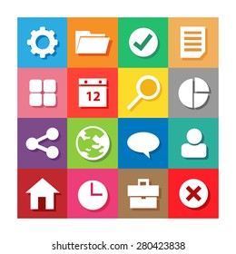 Colorful Flat Icon Set