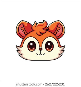 A colorful flat icon of a squirrel's head designed in cartoon style. Suitable for educational materials, games, and kid-themed content.