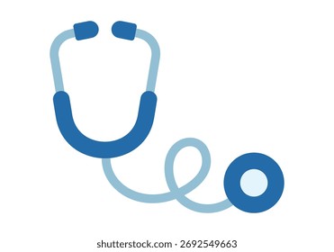 Colorful flat icon of a stethoscope representing healthcare, doctor consultation, hospital checkup, and medical diagnostics.