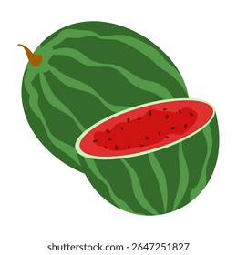 Ícones planos coloridos de frutas suculentas e produtos tropicais exóticos
