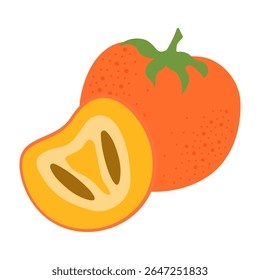Ícones planos coloridos de frutas suculentas e produtos tropicais exóticos