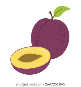 Ícones planos coloridos de frutas suculentas e produtos tropicais exóticos