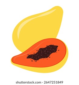 Ícones planos coloridos de frutas suculentas e produtos tropicais exóticos