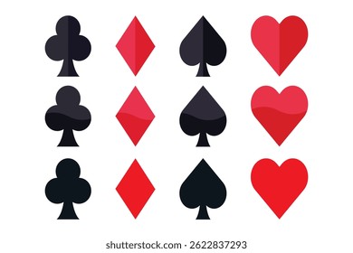 Colorful Flat Icons of Standard Playing Card Suits.