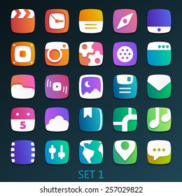 colorful flat icons-set 1
