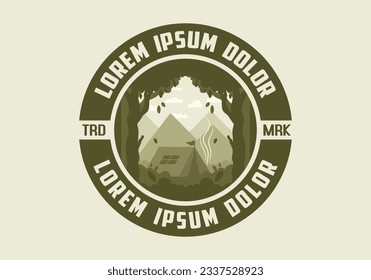 Colorful Flat illustration design of outdoor camping