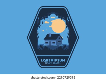 Colorful flat illustration design of a simple house