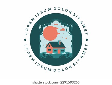 Diseño de ilustraciones planas coloridas de una casa sencilla
