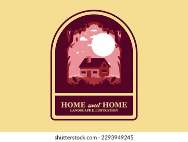 Diseño de ilustraciones planas coloridas de una casa sencilla