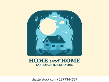 Colorful flat illustration design of a simple house