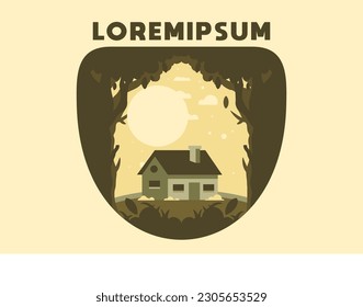 Colorful flat illustration design of a simple house