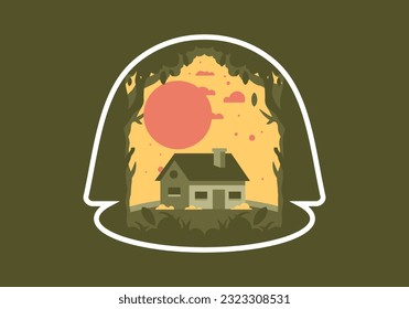 Diseño de ilustraciones planas coloridas de una casa sencilla