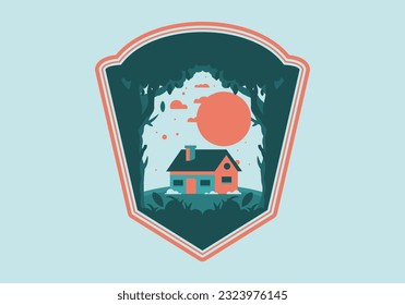 Colorful flat illustration design of a simple house