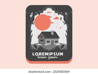 Diseño de ilustraciones planas coloridas de una casa sencilla