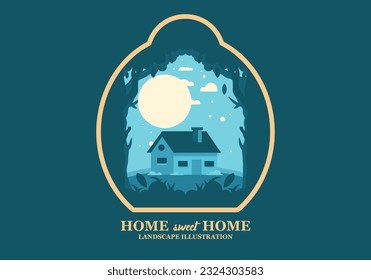 Diseño de ilustraciones planas coloridas de una casa sencilla