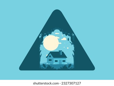 Colorful flat illustration design of a simple house