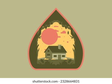 Diseño de ilustraciones planas coloridas de una casa sencilla