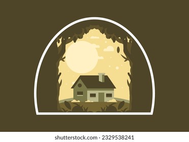 Diseño de ilustraciones planas coloridas de una casa sencilla
