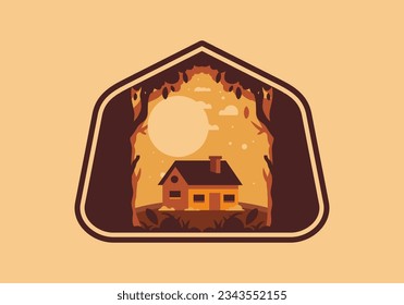 Colorful flat illustration design of a simple house