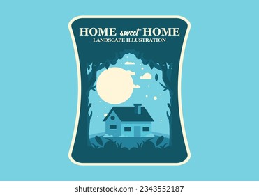 Diseño de ilustraciones planas coloridas de una casa sencilla
