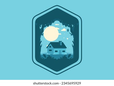 Colorful flat illustration design of a simple house