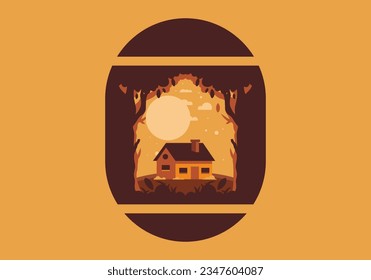 Colorful flat illustration design of a simple house