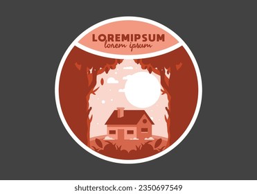 Farbiges Flachbild-Design eines einfachen Hauses
