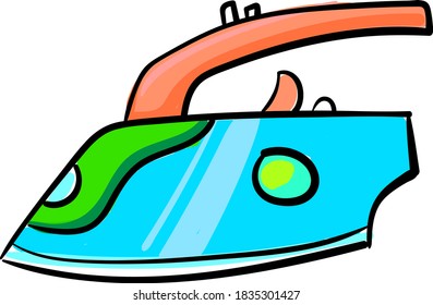 Colorful flat iron, illustration, vector on white background