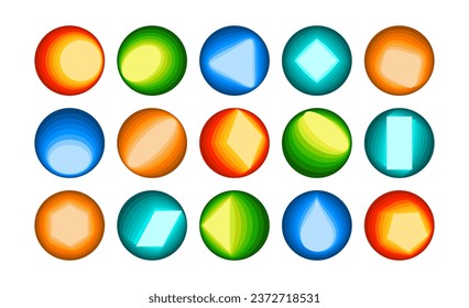 Colorful flat motion abstract shape circle border design