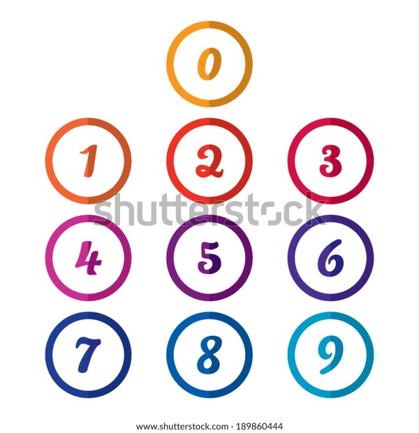 Colorful Flat Number Icons Stock Vector (Royalty Free) 189860444