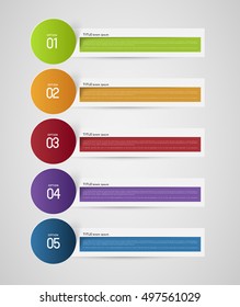 colorful flat option banners with shadows