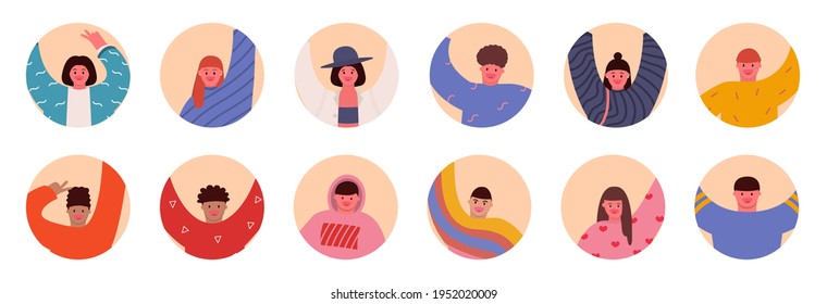 Colorful flat people icons set. People icons. avatars