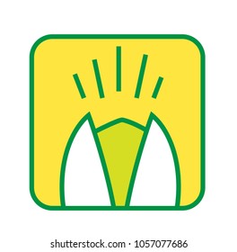 Colorful Flat Pistachio Line Art Minimal Icon Logo Emblem