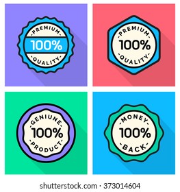 Colorful Flat Premium quality 100 percent badge set